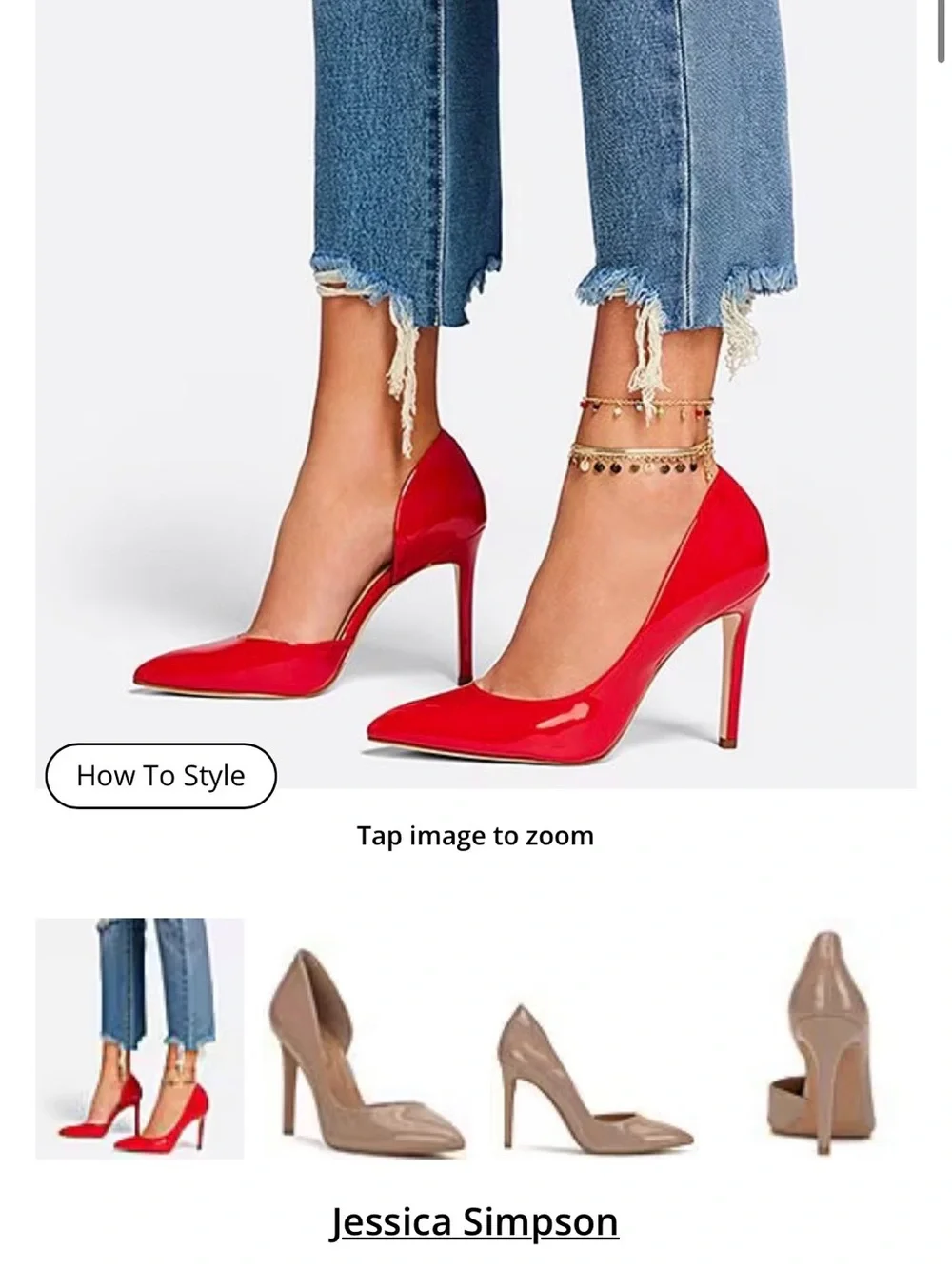 Jessica Simpson Prizma Patent d'Orsay Pumps: Red Muse